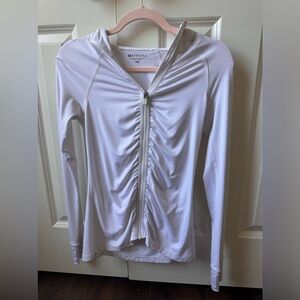 Athleta white cinch zip up
